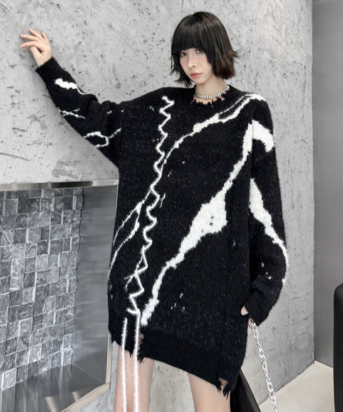 Zigzag Brush Knit Top